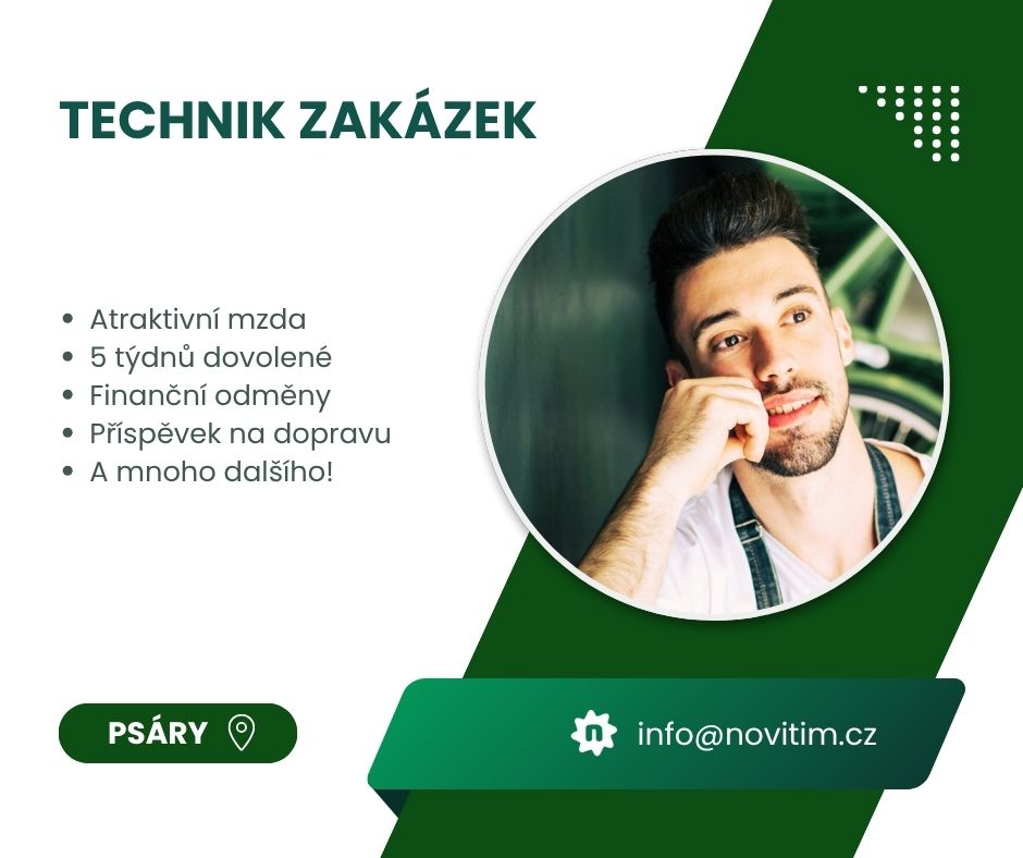 Technik zakázek - i pro absolventy, odměny, příspěvek na dopravu